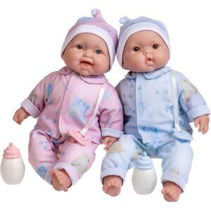 🆕12Inch Caucasian Twins Newborn Dolls with Soft Cloth Body Pink and Blue Twins
